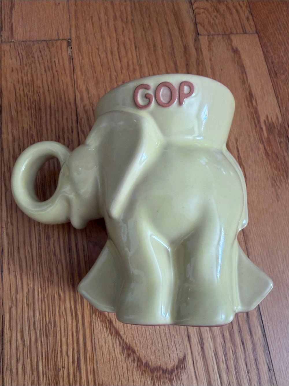 Frankoma Pottery Gop Republican Elephant Mug 2004 Yellow